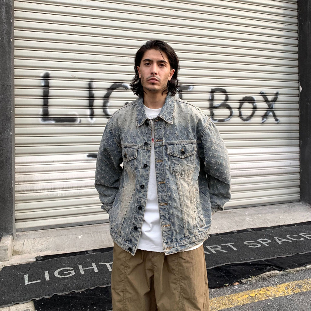 Men's Jacquard Denim Loose Fit Jacket