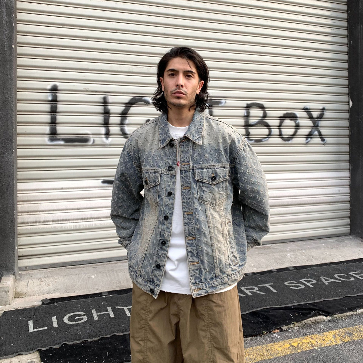 Men's Jacquard Denim Loose Fit Jacket
