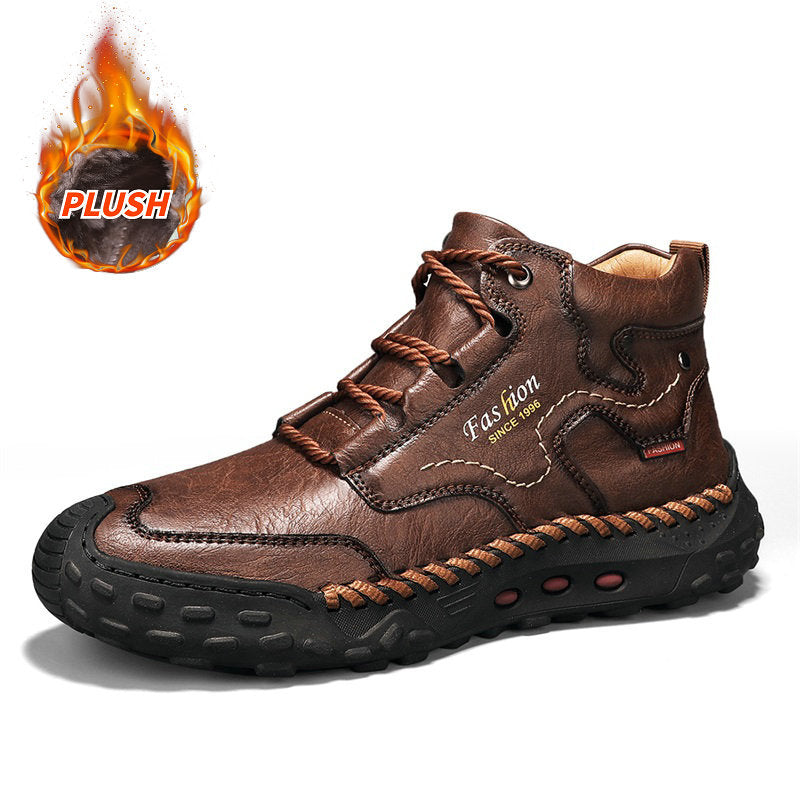 Men's Mid‑Calf Martin Boots, Lace‑Up Casual Ankle Boots