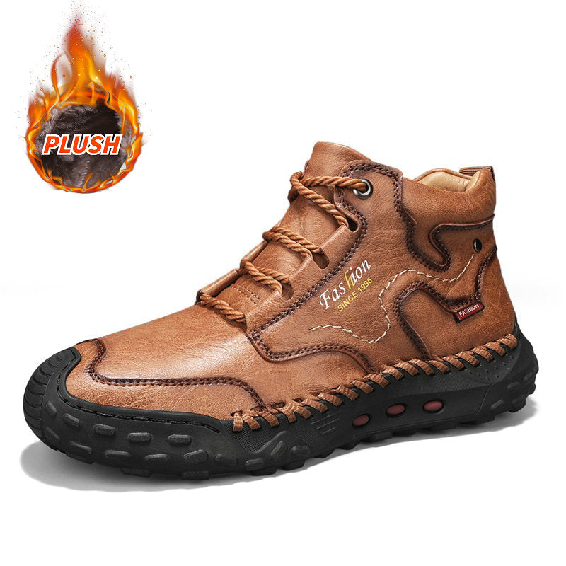 Men's Mid‑Calf Martin Boots, Lace‑Up Casual Ankle Boots