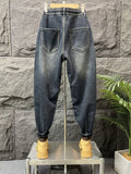 Men Vintage Washed Relaxed Straight Dad Jeans, Fleece Lined Available
