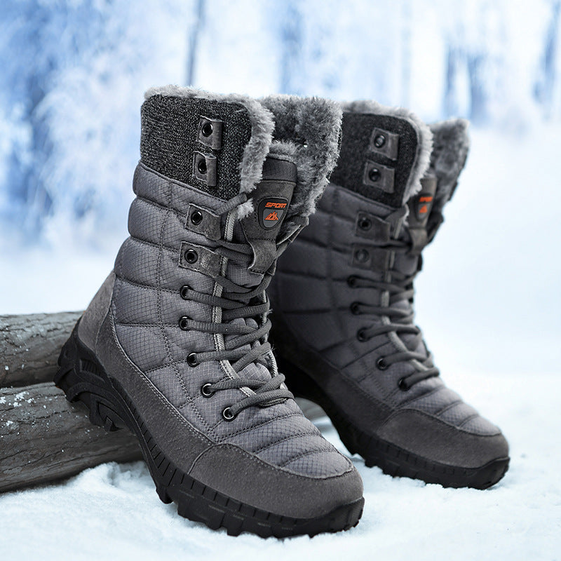 Lace‑Up Outdoor Snow Boots, Waterproof Fleece‑Lined Non‑Slip Boots