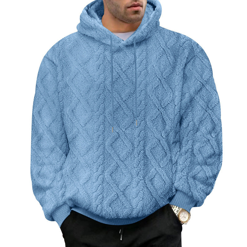 Diamond Jacquard Fleece Pullover Hoodie