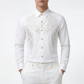 Men's Wing Rhinestone Slim Fit Long Sleeve Shirt