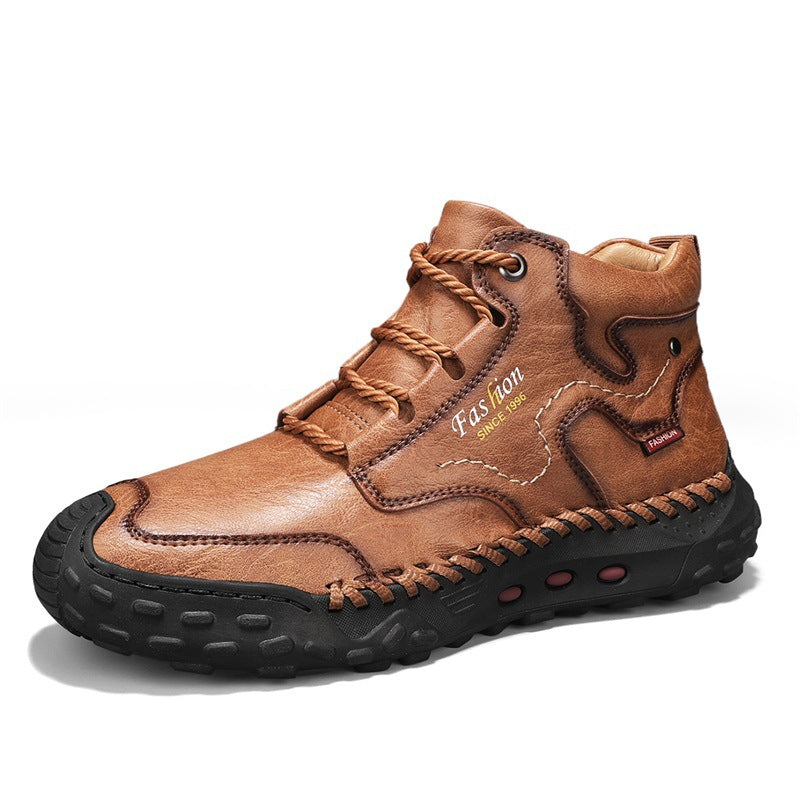 Men's Mid‑Calf Martin Boots, Lace‑Up Casual Ankle Boots