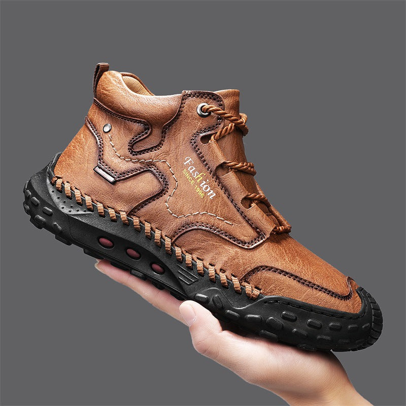 Men's Mid‑Calf Martin Boots, Lace‑Up Casual Ankle Boots