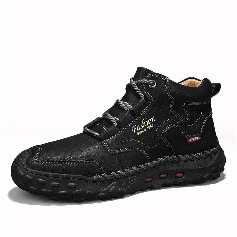 Men's Mid‑Calf Martin Boots, Lace‑Up Casual Ankle Boots