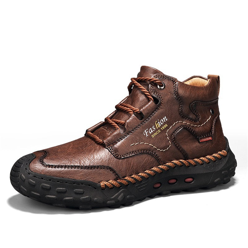 Men's Mid‑Calf Martin Boots, Lace‑Up Casual Ankle Boots