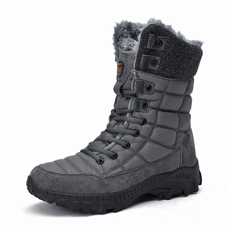 Lace‑Up Outdoor Snow Boots, Waterproof Fleece‑Lined Non‑Slip Boots