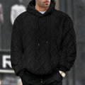 Diamond Jacquard Fleece Pullover Hoodie