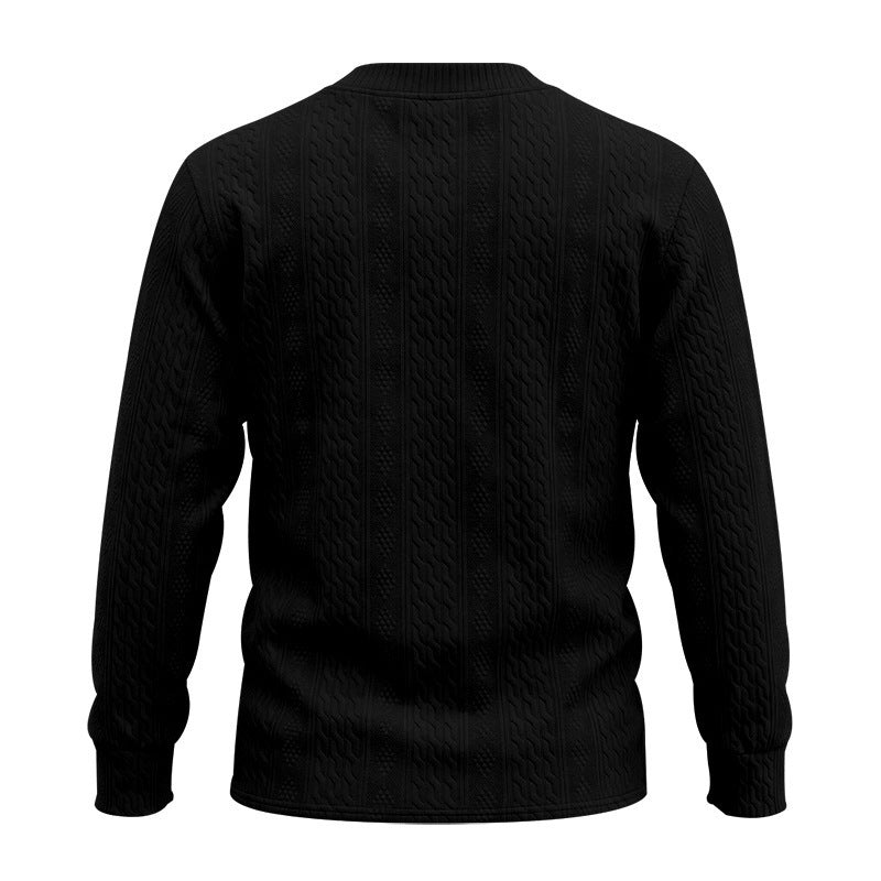 Men's V‑Neck Jacquard Knit Sweater