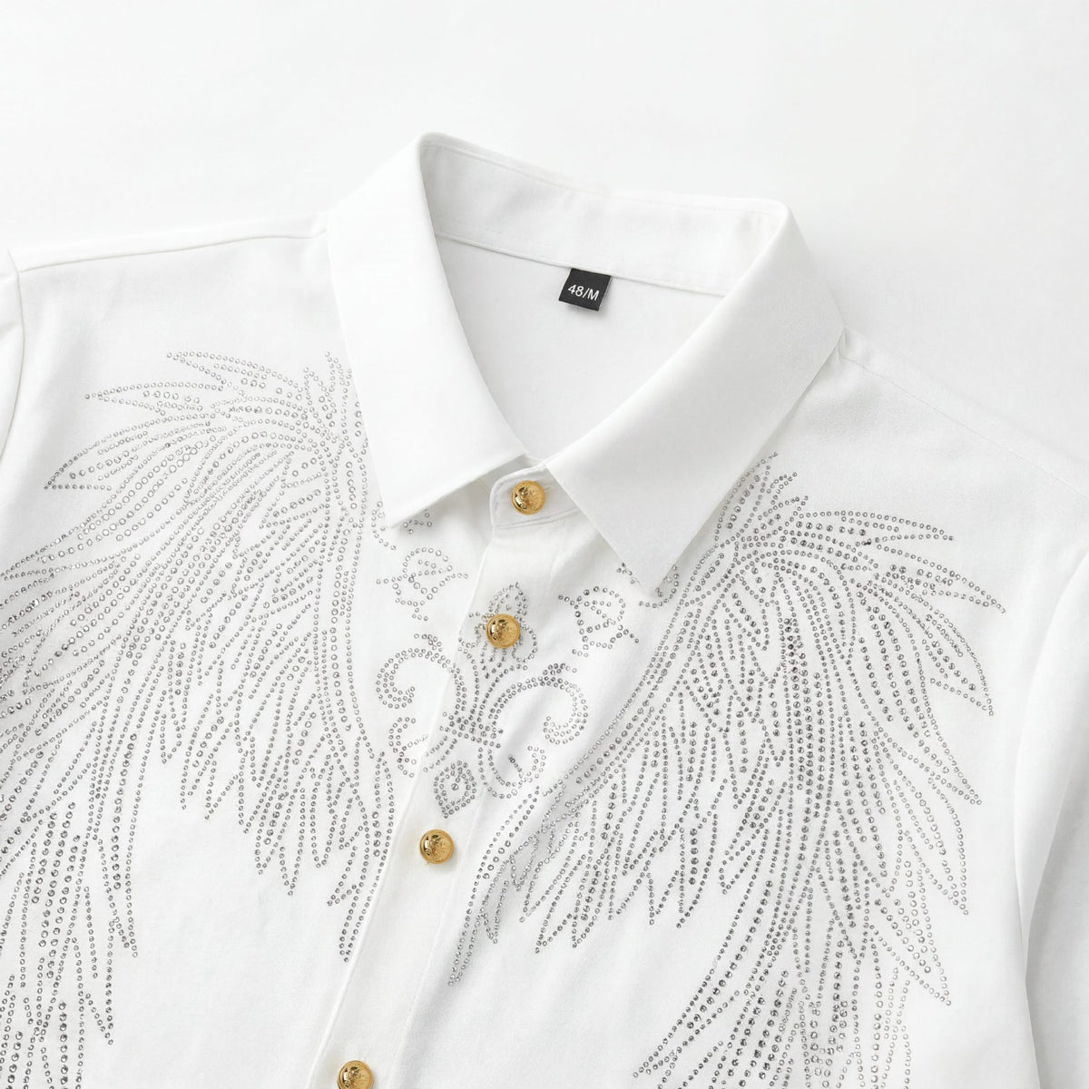 Men's Wing Rhinestone Slim Fit Long Sleeve Shirt
