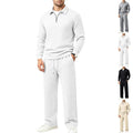 Men’s Jacquard Half‑Zip 2‑Piece Casual Outfit Set